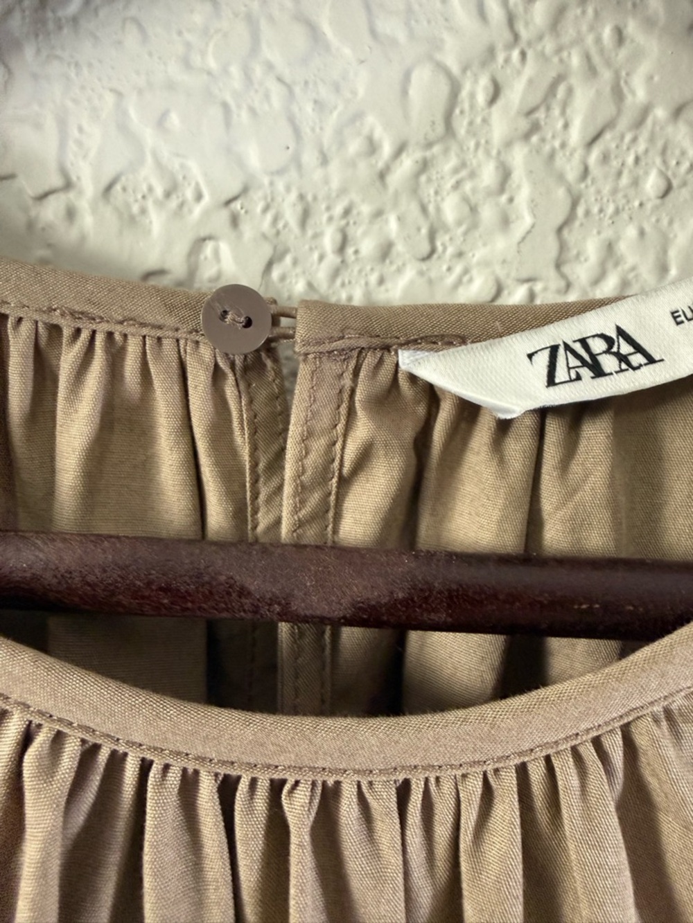 Zara Tiered Poplin Midi Dress | Blogger Favorite | Rich Taupe | Size Medium - Picture 8 of 14